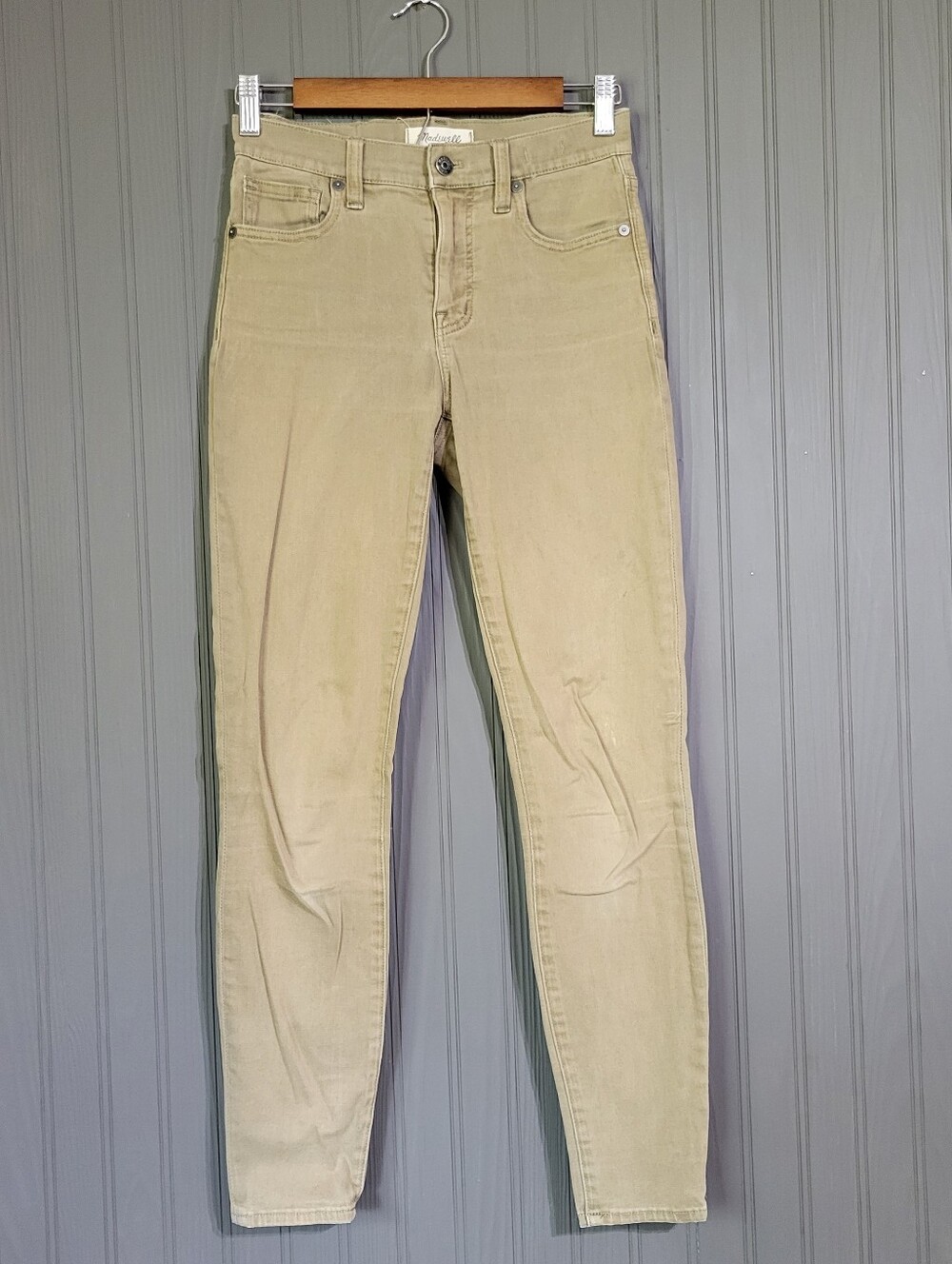 Madewell Denim Jeans 9" High Riser Skinny Skinny Khaki Women's 25